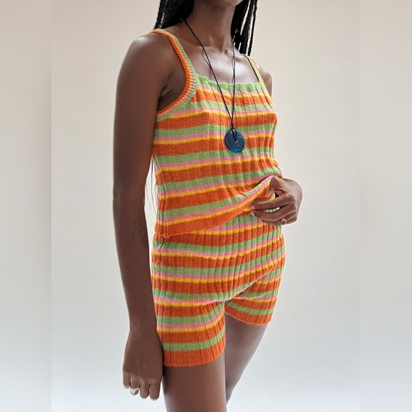 Lisa Says Gah Tops - NWT Lisa Says Gah Lucinda Knit Set in Sherbet Stripe 🌈 (Sz M/L)